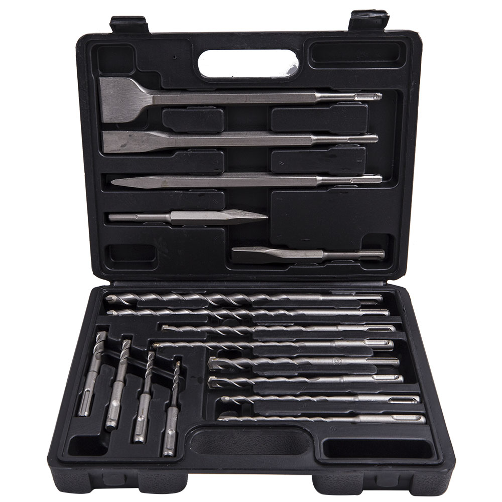 Sds Plus Drill Bit Set 17Pcs - 17-teiliges SDS Plus Bohrhammer- und Meißelbohrer-Set