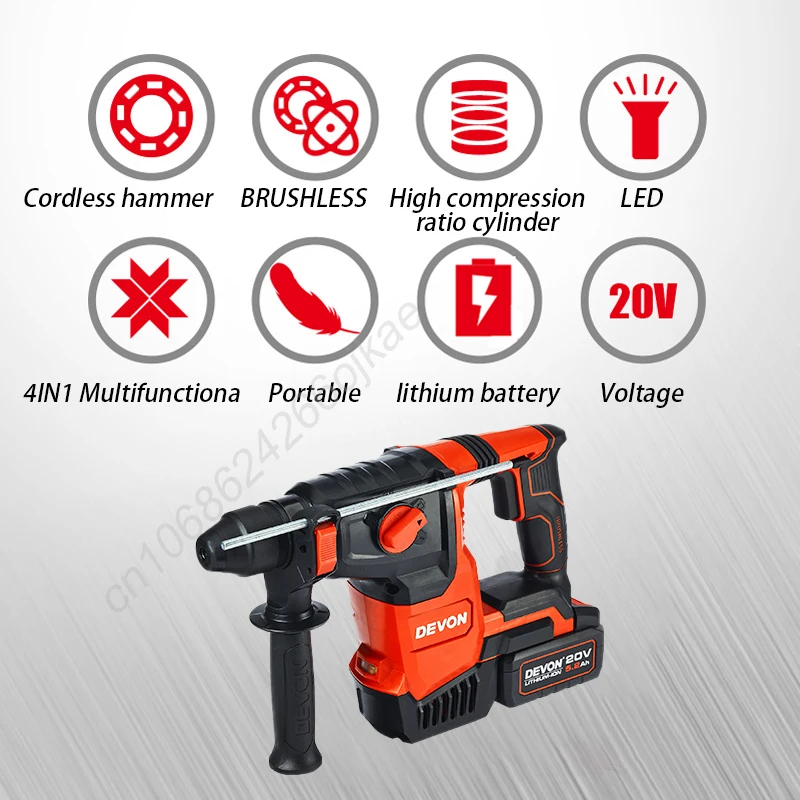 Devon Heavy Duty Akku-Bohrhamm – Cordless Rotary Hammer 20V Brushless Bewertung und Preis
