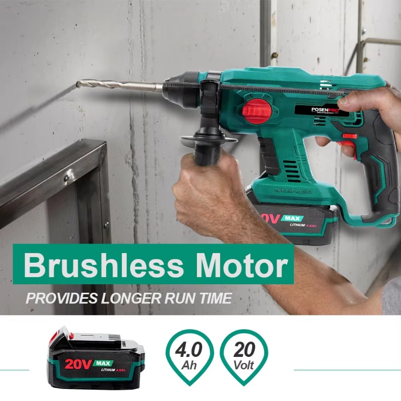 20V Akku-Bohrhammer, bürstenlo – Cordless Rotary Hammer 20V Brushless Bewertung und Preis