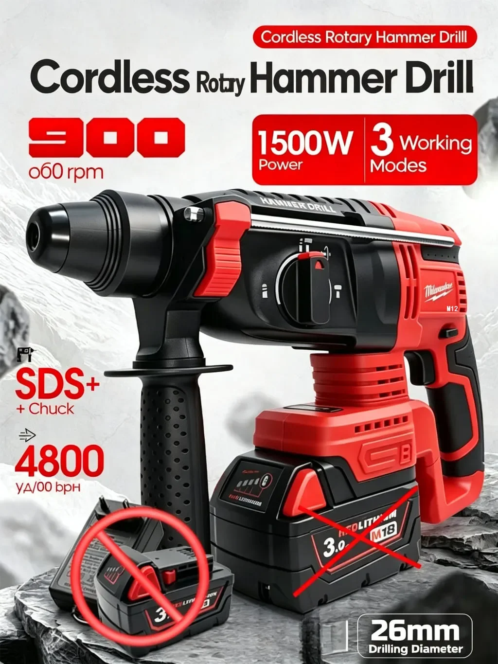 Milwaukee M12 Akku-Bohrhammer  – Rotary Hammer Drill 26Mm Bewertung und Preis