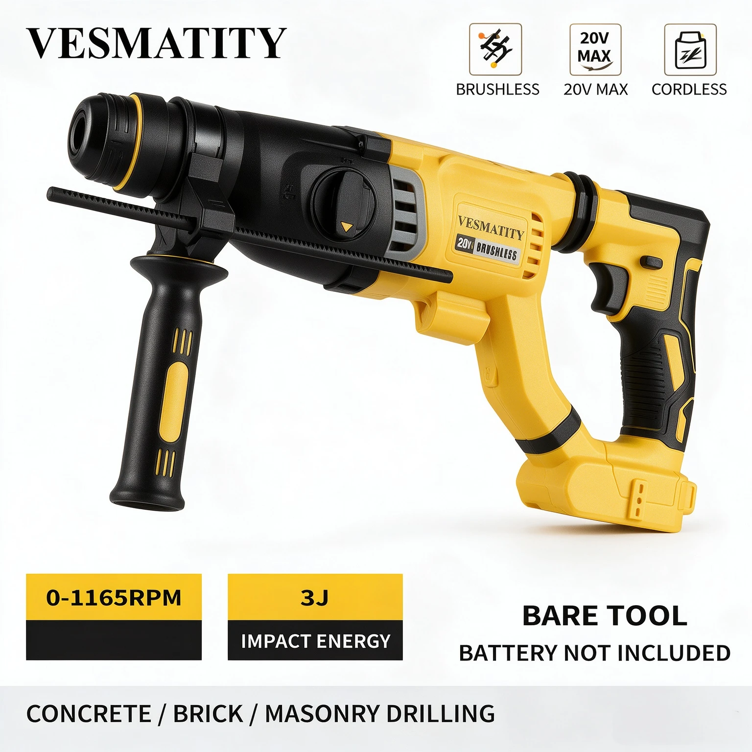 20V Bürstenloser Bohrhammer Ak – Rotary Hammer Drill 26Mm Bewertung und Preis