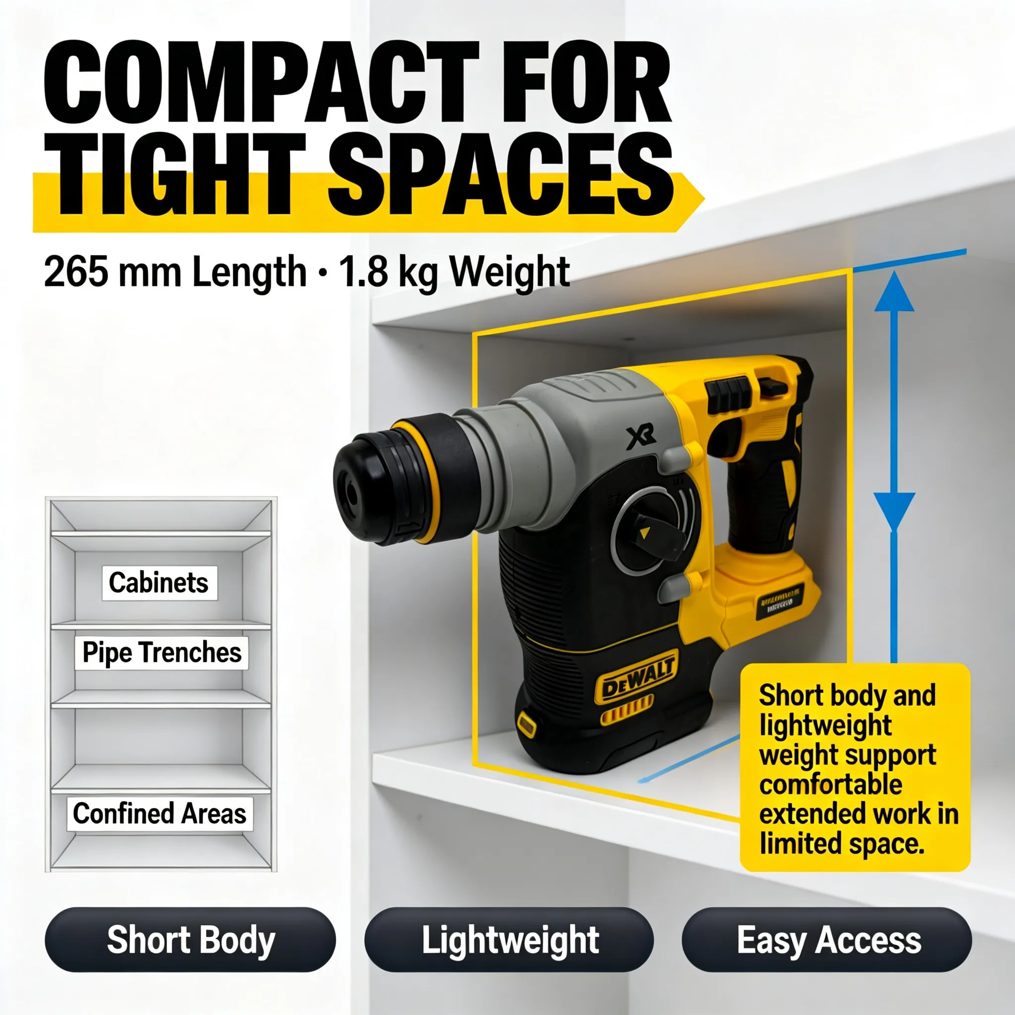 DEWALT 18V/20V MAX Akku-Bohrha – Cordless Rotary Hammer 20V Brushless Bewertung und Preis