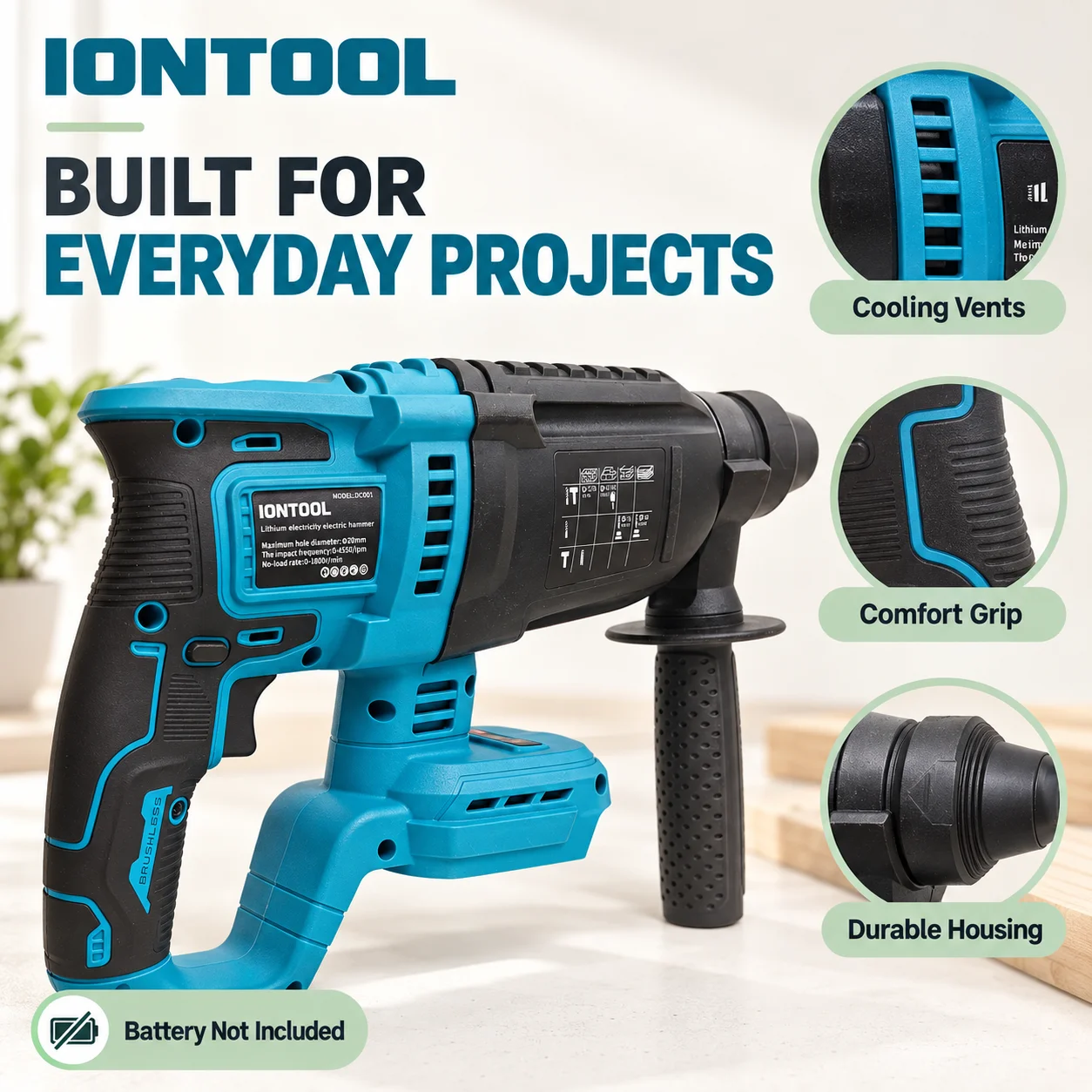 IONTOOL Akku-Bohrhammer 26mm 1 – Rotary Hammer Drill 26Mm Bewertung und Preis